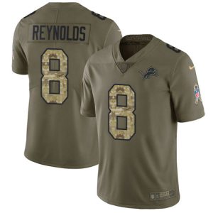 Lions #8 Josh Reynolds Olive/Camo Men's Stitched NFL Limited 2017 Salute To Service Jersey