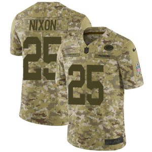 Packers #25 Keisean Nixon Camo Men's Stitched NFL Limited 2018 Salute To Service Jersey