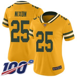 packers #25 keisean nixon gold women's stitched nfl limited inverted legend replica jersey