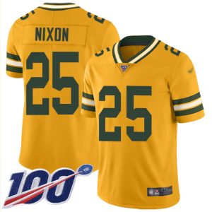 Packers #25 Keisean Nixon Gold Youth Stitched NFL Limited Inverted Legend 100th Season Jersey