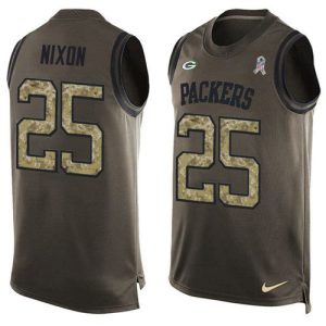 packers #25 keisean nixon green men's stitched nfl limited salute to service tank top cheap jersey