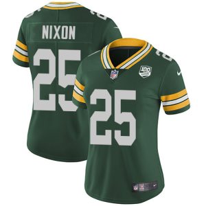 personalized Packers #25 Keisean Nixon Green Team Color Women's 100th Season Stitched NFL Vapor Untouchable Limited Jersey