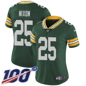 wholesale Packers #25 Keisean Nixon Green Team Color Women's Stitched NFL 100th Season Vapor Untouchable Limited Jersey