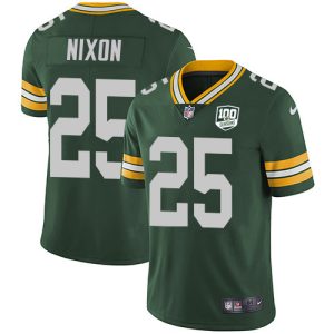 Packers #25 Keisean Nixon Green Team Color Youth 100th Season Stitched NFL Vapor Untouchable Limited Jersey