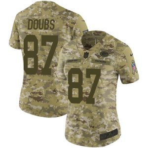 packers #87 romeo doubs camo women's stitched nfl limited 2018 salute to service wholesale jersey