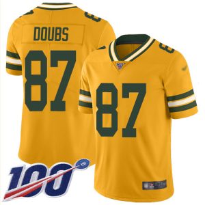 packers #87 romeo doubs gold youth stitched nfl limited inverted legend 100th season cheap jersey