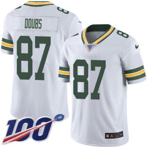 replica Packers #87 Romeo Doubs White Youth Stitched NFL 100th Season Vapor Untouchable Limited Jersey