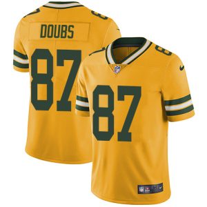 wholesale Packers #87 Romeo Doubs Yellow Men's Stitched NFL Limited Rush Jersey