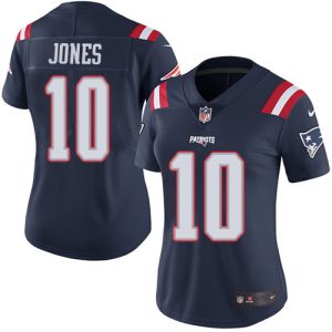 patriots #10 mac jones navy blue women's stitched nfl limited rush wholesale jersey