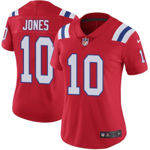 personalized Patriots #10 Mac Jones Red Alternate Women's Stitched NFL Vapor Untouchable Limited Jersey