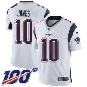 Patriots #10 Mac Jones White Men's Stitched NFL 100th Season Vapor Limited Jersey