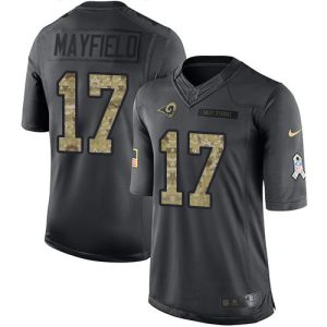 Rams #17 Baker Mayfield Black Youth Stitched NFL Limited 2016 Salute to Service Jersey