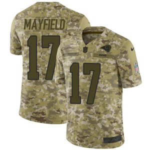 Rams #17 Baker Mayfield Camo Youth Stitched NFL Limited 2018 Salute To Service Jersey