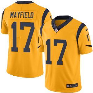 Rams #17 Baker Mayfield Gold Youth Stitched NFL Limited Rush Jersey