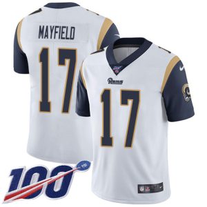 rams #17 baker mayfield white youth stitched nfl 100th season vapor untouchable limited wholesale jersey