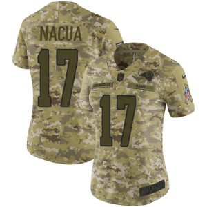 rams #17 puka nacua camo women's stitched nfl limited 2018 salute to service youth jersey