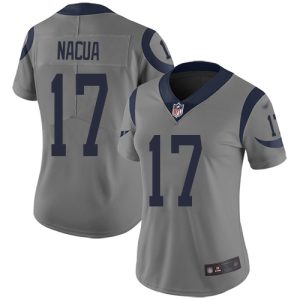 wholesale Rams #17 Puka Nacua Gray Women's Stitched NFL Limited Inverted Legend Jersey