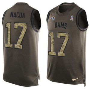 Rams #17 Puka Nacua Green Men's Stitched NFL Limited Salute To Service Tank Top Jersey