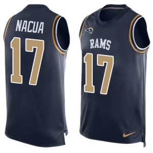 rams #17 puka nacua navy blue team color men's stitched nfl limited tank top cheap jersey