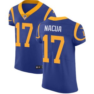 rams #17 puka nacua royal blue alternate men's stitched nfl vapor untouchable elite customized jersey