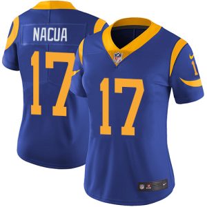 rams #17 puka nacua royal blue alternate women's stitched nfl vapor untouchable limited wholesale jersey