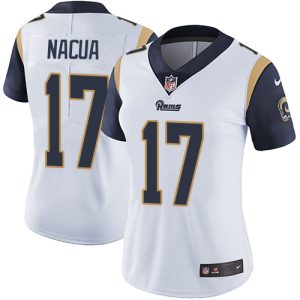 replica Rams #17 Puka Nacua White Women's Stitched NFL Vapor Untouchable Limited Jersey