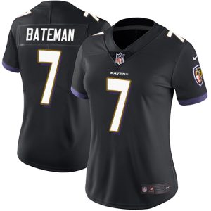 ravens #7 rashod bateman black alternate women's stitched nfl vapor untouchable limited wholesale jersey