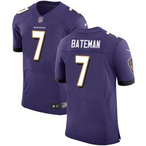 cheap Ravens #7 Rashod Bateman Purple Team Color Men's Stitched NFL Vapor Untouchable Elite Jersey