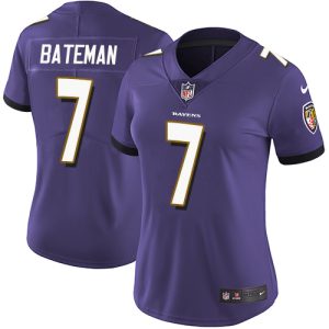 Ravens #7 Rashod Bateman Purple Team Color Women's Stitched NFL Vapor Untouchable Limited Jersey