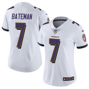 ravens #7 rashod bateman white women's stitched nfl vapor untouchable limited replica jersey