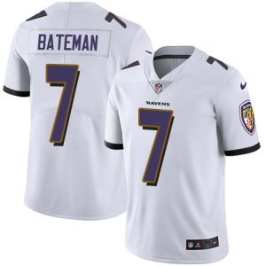 Ravens #7 Rashod Bateman White Youth Stitched NFL Vapor Untouchable Limited Jersey