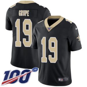 wholesale Saints #19 Blake Grupe Black Team Color Men's Stitched NFL 100th Season Vapor Limited Jersey