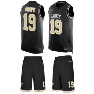 limited Saints #19 Blake Grupe Black Team Color Men's Stitched NFL Limited Tank Top Suit Jersey