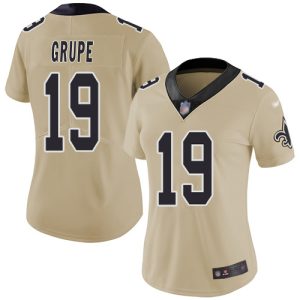 customized Saints #19 Blake Grupe Gold Women's Stitched NFL Limited Inverted Legend Jersey