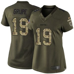 Saints #19 Blake Grupe Green Women's Stitched NFL Limited 2015 Salute To Service Jersey