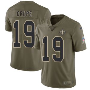 Saints #19 Blake Grupe Olive Men's Stitched NFL Limited 2017 Salute To Service Jersey