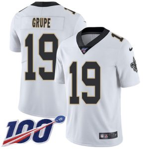 saints #19 blake grupe white men's stitched nfl 100th season vapor limited elite jersey