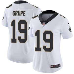 saints #19 blake grupe white women's stitched nfl vapor untouchable limited elite jersey