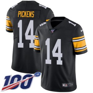 Steelers #14 George Pickens Black Alternate Men's Stitched NFL 100th Season Vapor Untouchable Limited Jersey