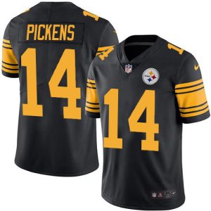 Steelers #14 George Pickens Black Men's Stitched NFL Limited Rush Jersey