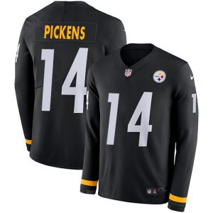 steelers #14 george pickens black team color youth stitched nfl limited therma long sleeve cheap jersey