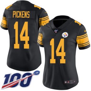 steelers #14 george pickens black women's stitched nfl limited rush 100th season cheap jersey