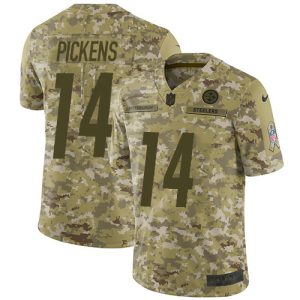 Steelers #14 George Pickens Camo Men's Stitched NFL Limited 2018 Salute To Service Jersey