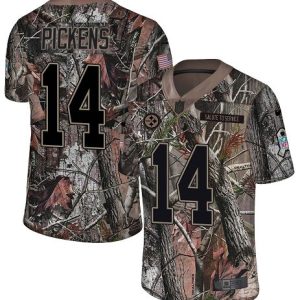 Steelers #14 George Pickens Camo Men's Stitched NFL Limited Rush Realtree Jersey