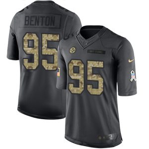 Steelers #95 Keeanu Benton Black Men's Stitched NFL Limited 2016 Salute to Service Jersey