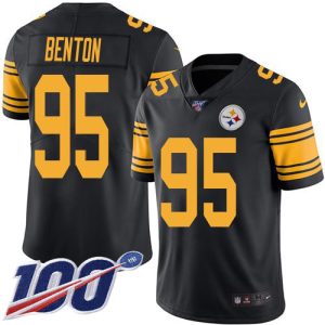 wholesale Steelers #95 Keeanu Benton Black Men's Stitched NFL Limited Rush 100th Season Jersey