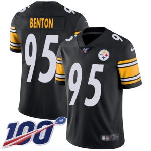 elite Steelers #95 Keeanu Benton Black Team Color Youth Stitched NFL 100th Season Vapor Limited Jersey