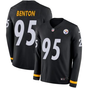 Steelers #95 Keeanu Benton Black Team Color Youth Stitched NFL Limited Therma Long Sleeve Jersey