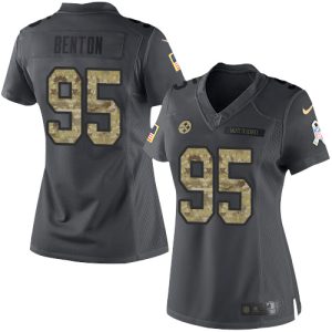 Steelers #95 Keeanu Benton Black Women's Stitched NFL Limited 2016 Salute to Service Jersey