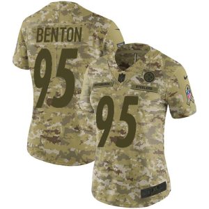 Steelers #95 Keeanu Benton Camo Women's Stitched NFL Limited 2018 Salute To Service Jersey